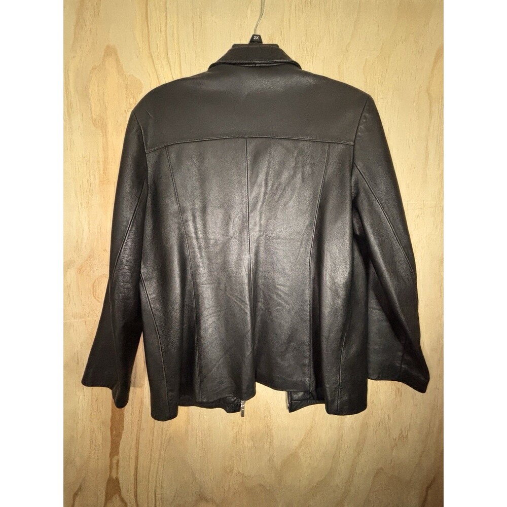 Men’s Leather Black Zip Up ALFANI Jacket Size XL - Picture 3 of 4